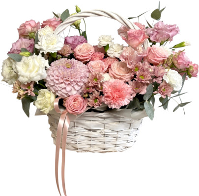 Композиция из роз, хризантем и гвоздик «Поэзия сада»